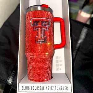 TEXAS TECH Bling Colossal 46oz LIMITED EDITION Steel Tumbler Rhinestone In Box